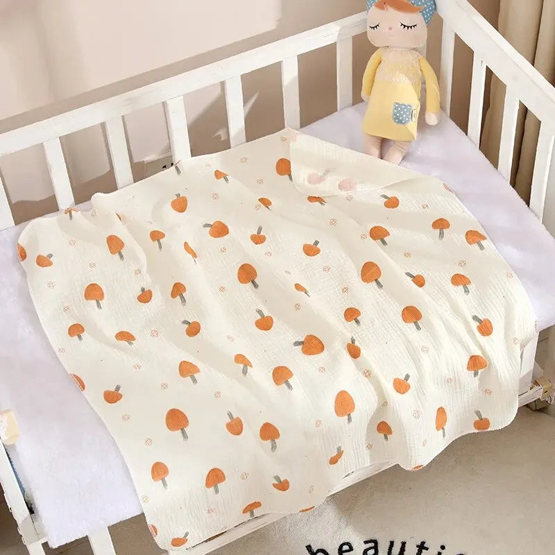 Cotton-Muslin-Blankets-For-Kids-mushroom-print