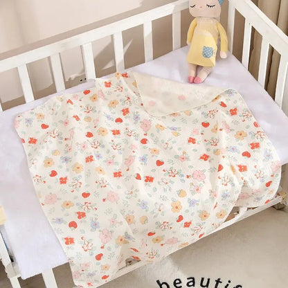 Cotton-Muslin-Blankets-For-Kids-strawberry-print