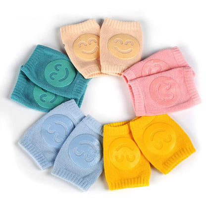 Smiley Knee Pads for Crawling Baby, Soft Breathable, Anti-Slip & Stretchable