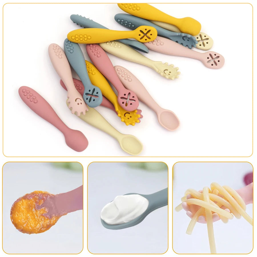 Baby Feeding Utensil Safe and Colorful for Little Ones (Set of 3)