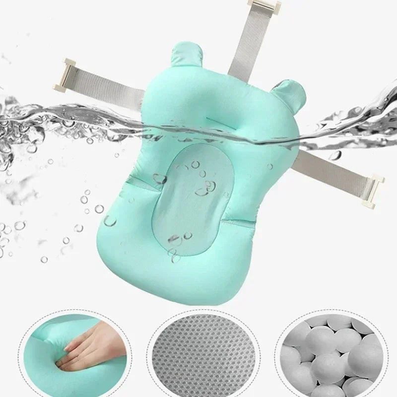 Adjustable Newborn Baby Bath Cushion for Tub - Safe, Floating Support for Comfortable Bath Time