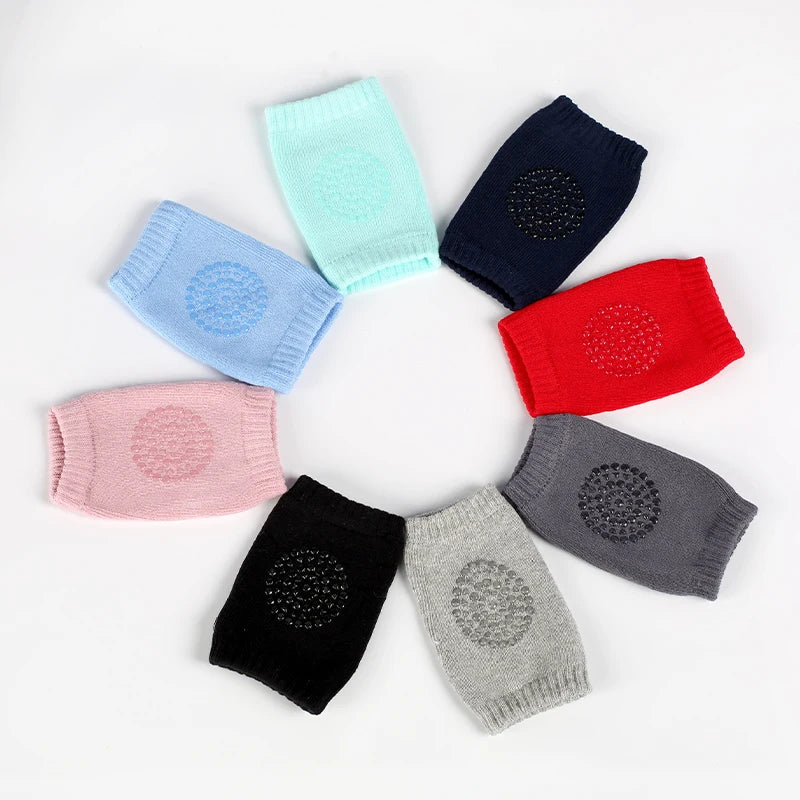 Smiley Knee Pads for Crawling Baby, Soft Breathable, Anti-Slip & Stretchable